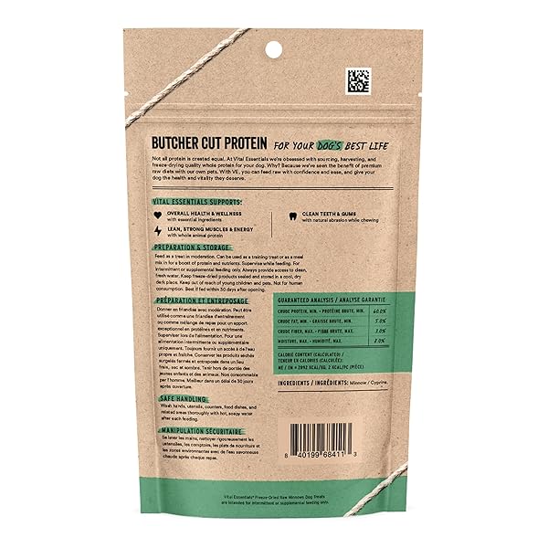 VITAL ESSENTIALS FREEZE DRIED MINNOWS DOG TREATS | SINGLE INGREDIENT | PREMIUM QUALITY | GRAIN FREE TREATS FOR DOGS, 2.5 OZ BAG