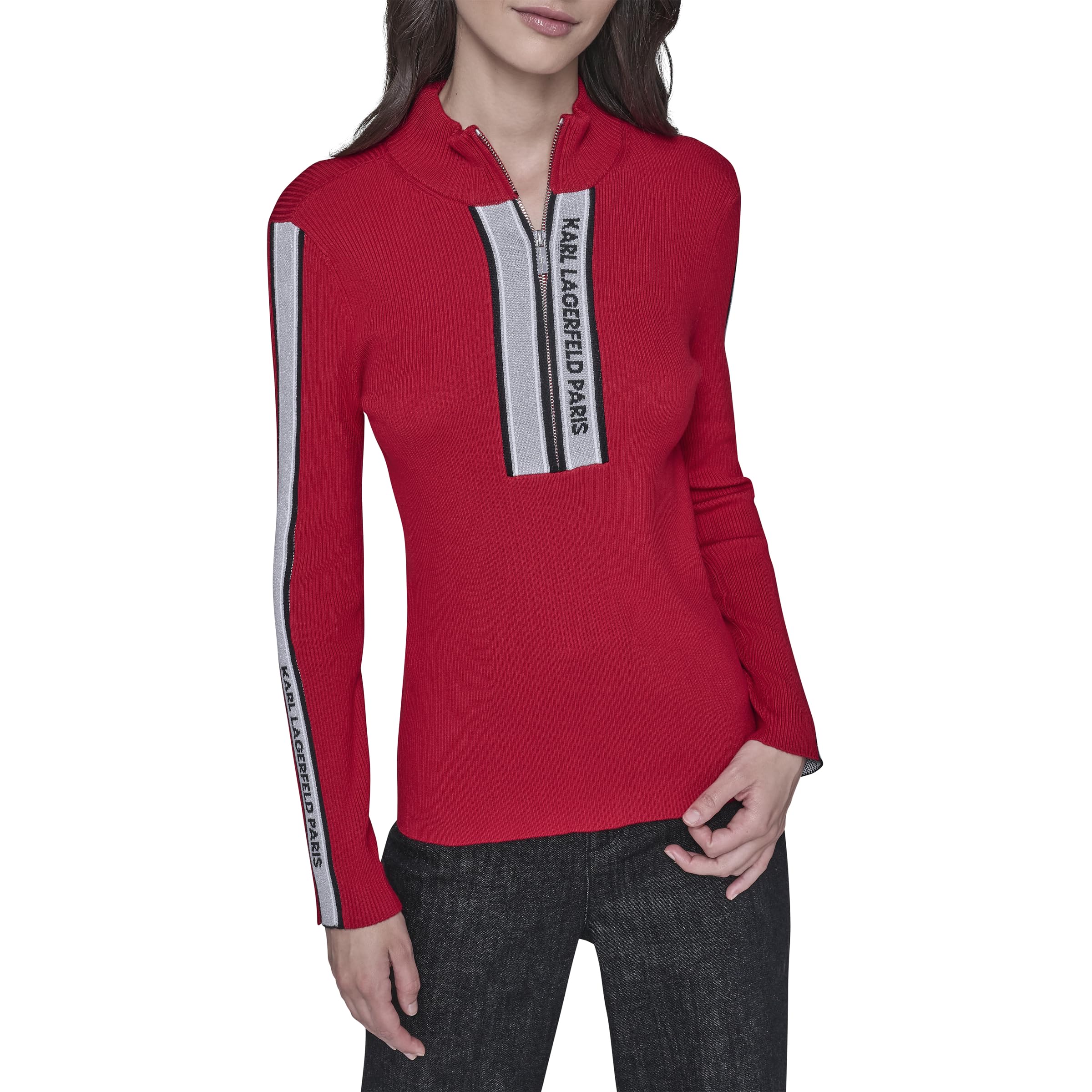 Karl Lagerfeld Paris Women’s Sweater, Admiral Red, Medium