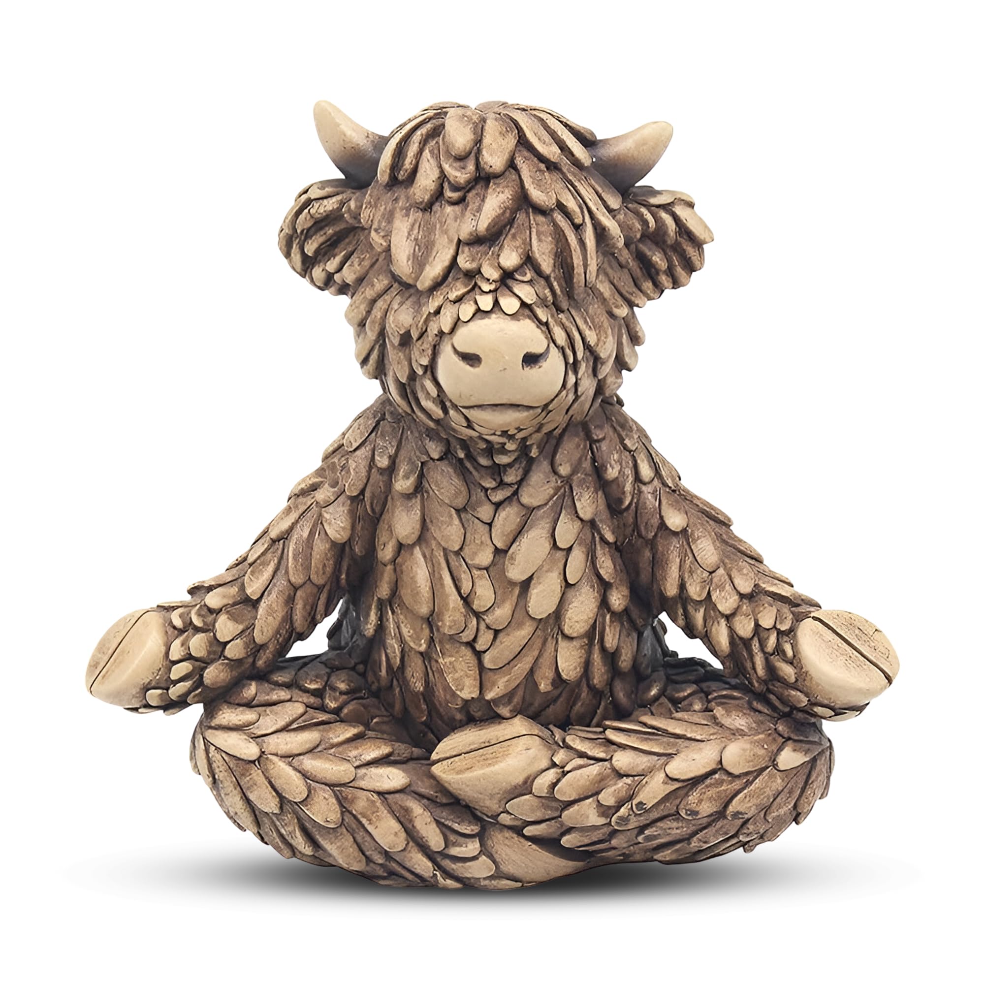 Lesser & Pavey Hughie Highland Cow Yoga Figurine | Home Decor Ornament for Living Rooms | Ideal Friendship Gifts | Stylish Table Centerpiece for Modern Homes