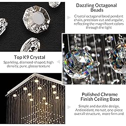 Siljoy Modern Square Raindrop Crystal Chandelier