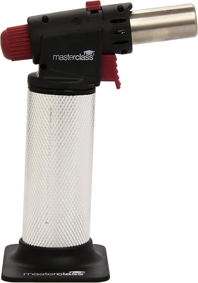 MasterClass Blow Torch Refillable Kitchen Gas Torch with Adjustable Flame