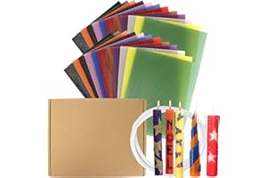 24 Pack 10x8 Inch Beeswax Sheets - Candle Making Kit Supplies for Christmas - DIY Crafts Gift for Beginners, Experts Alike - 