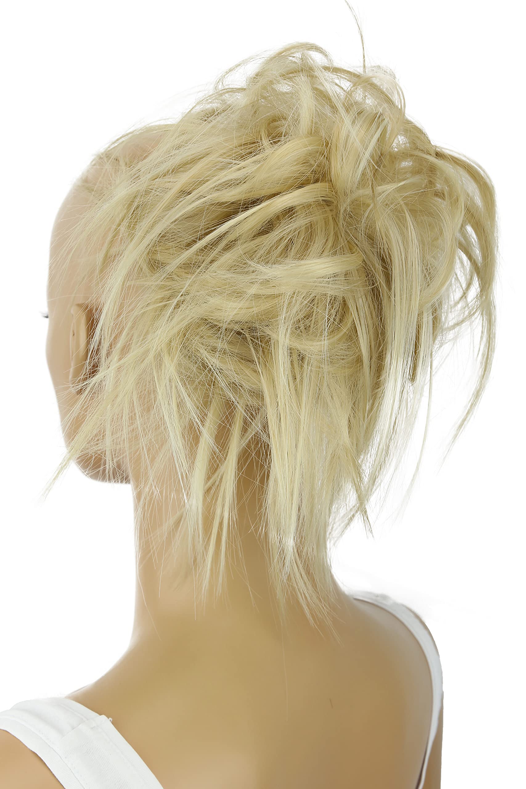 CAISHA XXL Jumbo Hairpiece Scrunchy Updo Bridal Hairstyle Messy Hair Tie Light Blonde Mix G22F