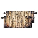 BaoNews Wood Brown Texture Kitchen Valances for