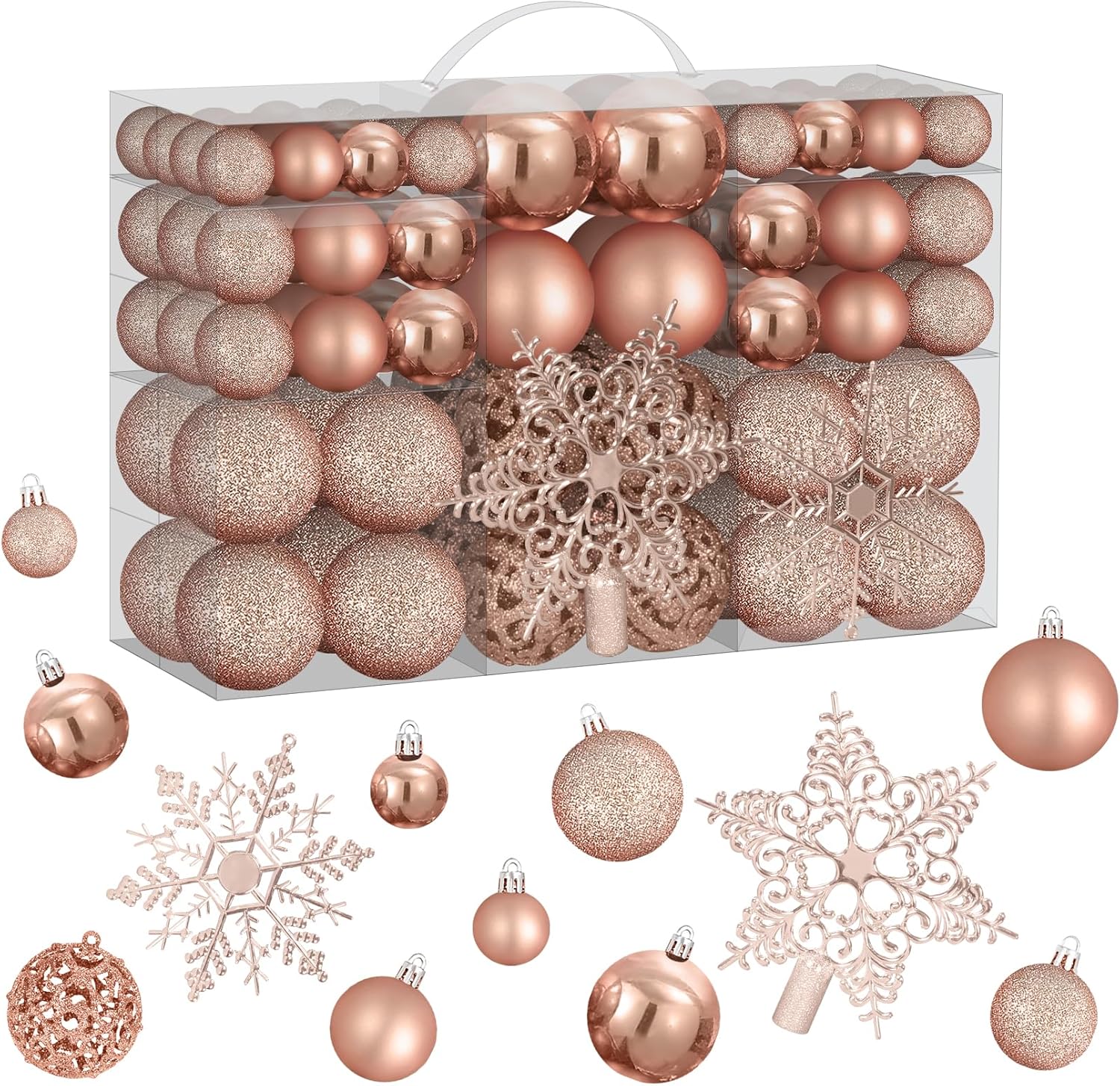 Ornaments - 102Pcs Christmas Ornaments,Shatterproof Christmas Ornaments with Reusable Hand-held Gift Package, Christmas Tree Decorations for Xmas Holiday Wedding Party and Home Decor