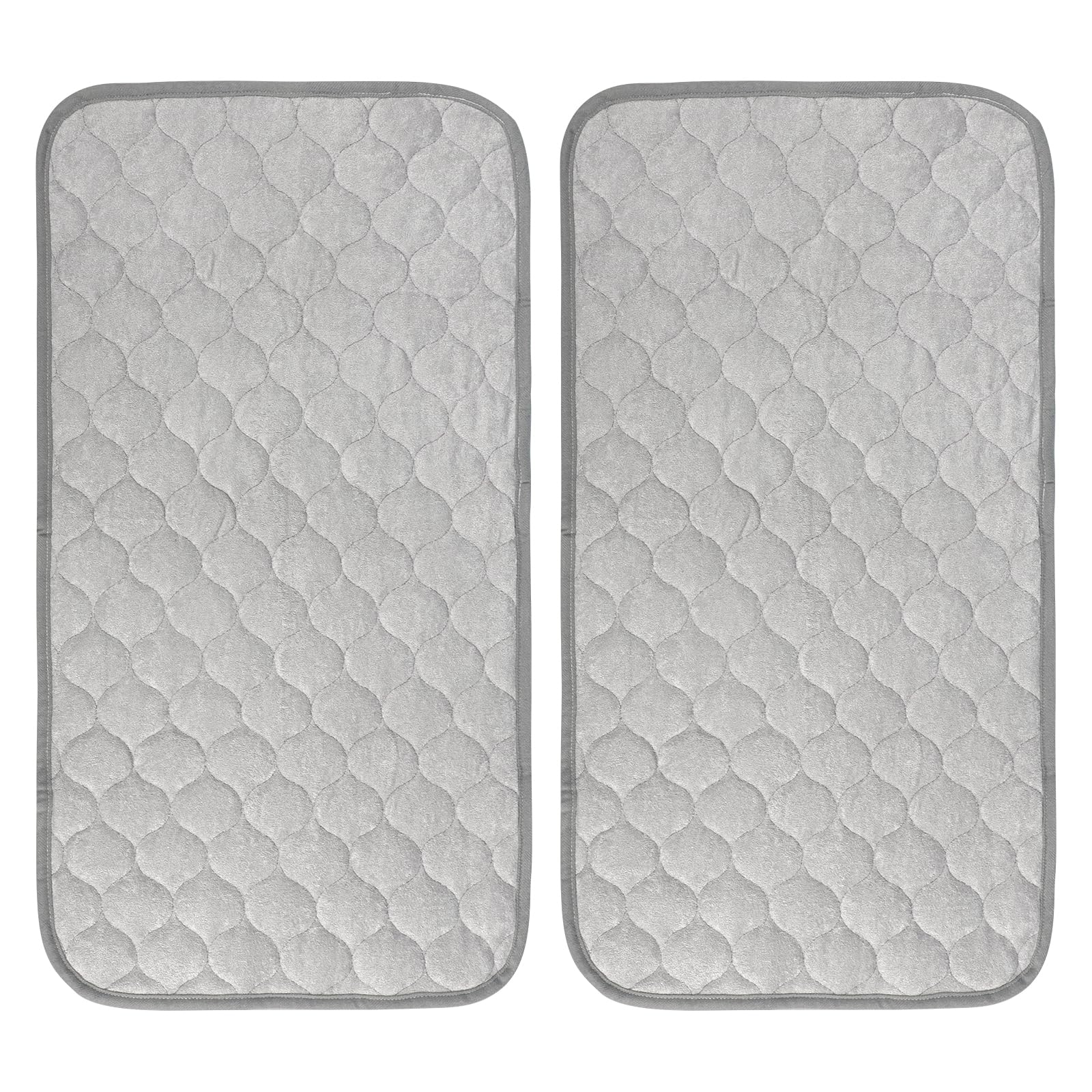 JIAHG 2PCS Waterproof Baby Changing Table Pad, Infant Diaper Changing Mat, Skin Friendly Bamboo Cotton, Gray Rectangular Mat