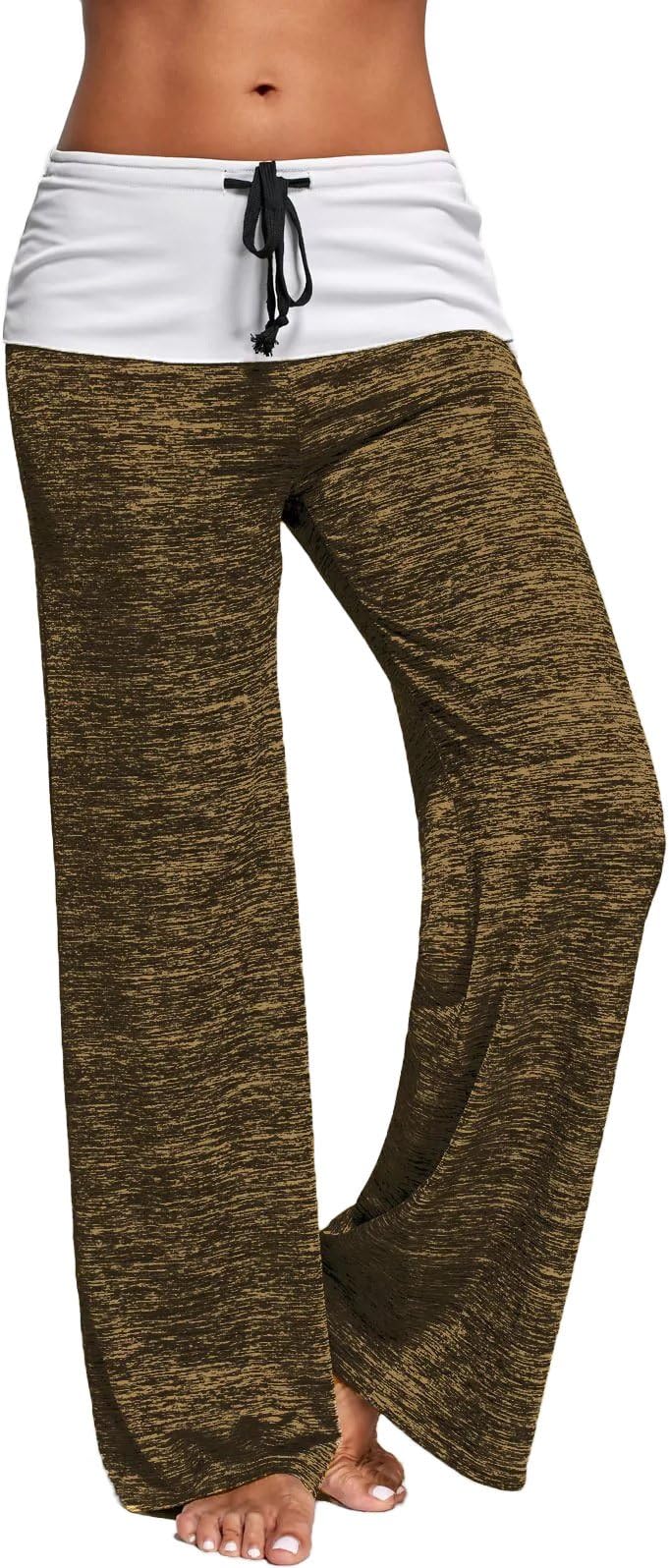 Fandicto Womens High Waist Loose Wide Leg Yoga Pants Palazzo Pants