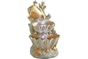 Design Toscano SS12719 Ocean's Bounty Seashell Coastal Garden Decor Cascading Fountain Water Feature, 20 Inch, Full Color