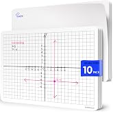 SCRIBBLEDO XY Graph Dry Erase Sheets 9&rdquo;x12&rdquo; Math Practice Small White Board Dry Erase Sheets Math Manipulatives Grid Whiteboard Sheets Math Supplies Homeschool Teacher Students Classroom Pack of 10