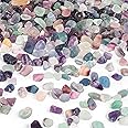 JOHOUSE Quartz Crystals, Crushed Chips Tumbled Polished Stones Assorted Irregular Shaped Decorative Rocks Succulent Pebbles for Indoor Plants Aquarium Betta Fish Tank Gravel Vase Filler DIY Crafts 1LB