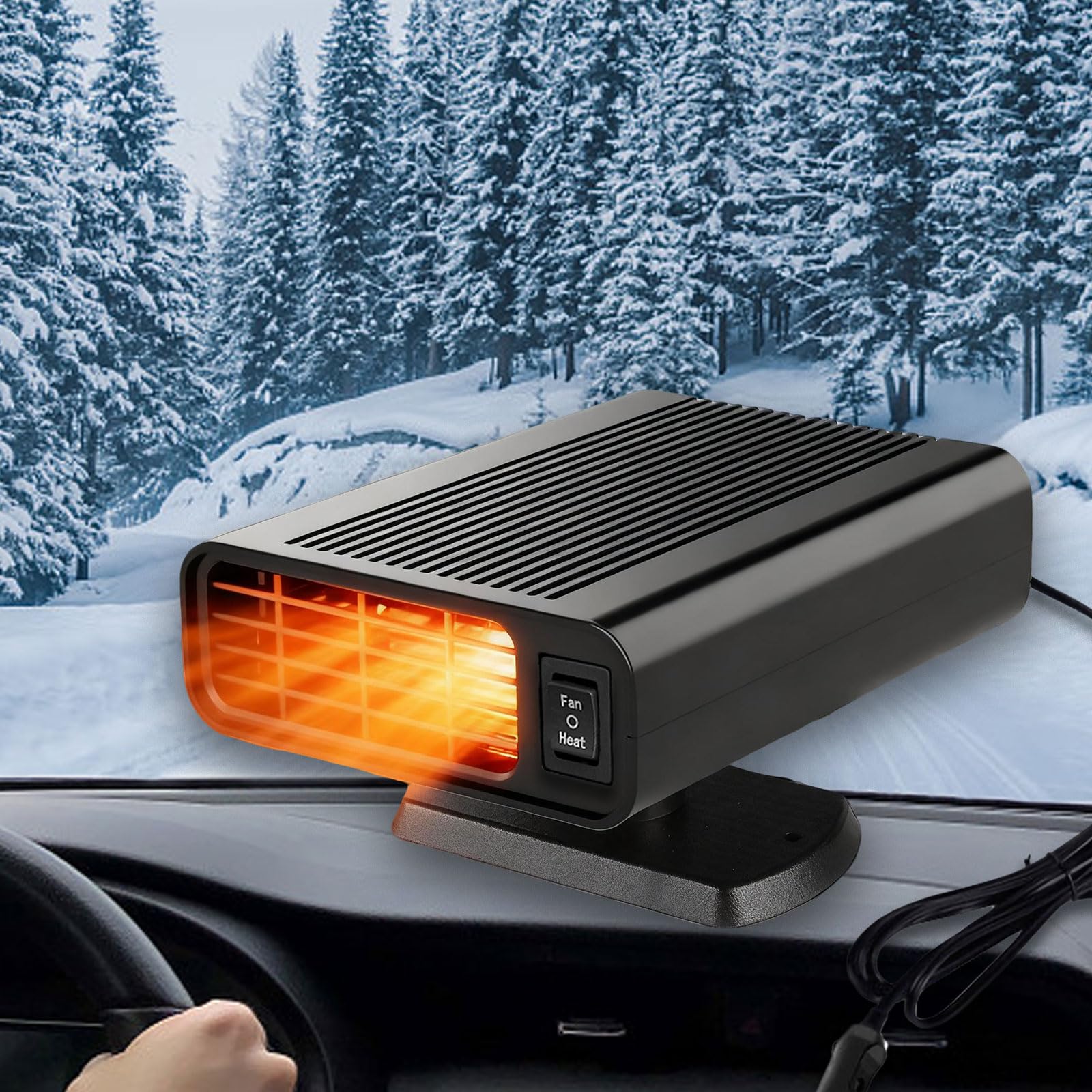 Photo 1 of 12V Car Heater - Portable 150W Electronic Heater & Defroster, 2-in-1 Rapid Heating/Cooling Demister for Windshield, Fits Sedans, SUVs, RVs