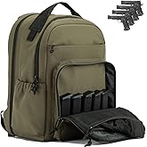 VEAGIA Range Backpack Pistol Range Bag For Handguns And Ammo Gun Cases Pistol Bags With Goggle Bag/Lockable Explosion-Proof Zippers (ArmyGreen 2.0)
