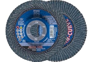 PFERD POLIFAN®-Curve Radial Type Flap Disc - 4-1/2" x 7/8", 40 grit Zirconia, Welding Accessory and Angle Grinder Attachment - for Steel and Stainless Steel (INOX) Grinding - Pack of 1 - Part 67192
