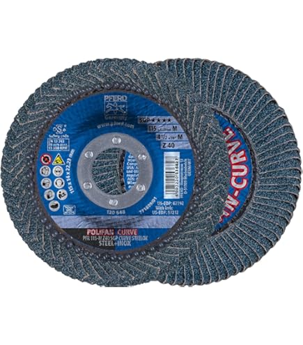 PFERD 67344 Polifan PFR Curve Radial Type Flap Disc, Ceramic