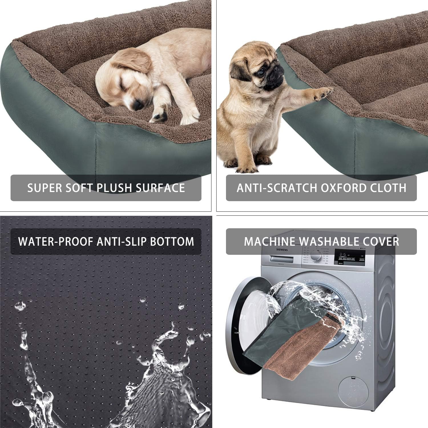 FAREYY Dog Beds for Medium/Large Dogs, Soft Blaster Dog Bed Washable Removable Cover, Dog Sofa Couch Pet Bed with Nonslip Bottom : Pet Supplies