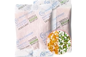 Wisesorb Silica Gel Desiccant Packs for Larger Container Desiccant Bags with Orange Indicating Beads (50 Gram (10 Packets))