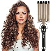 Hair Crimper Iron 5 Barrel Curling Iron Wand, 0.6 Inch Hair Waver Curler Ceramic Tourmaline Hair Styling Tool with Dual Voltage (0.6 Inch)