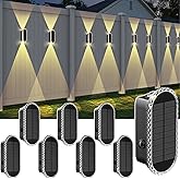 Solar Fence Lights Outdoor - 3000/4000/6000K 3 Modes, IP65 Waterproof Fence Lights Solar Powered, Up & Down Lighting Solar Wall Lights Outdoor for Backyard/Garden/Patio/Garage and Wall decor (8 pack)