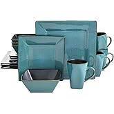 Gibson Elite Kiesling 16 Piece Dinnerware Set, Turquoise