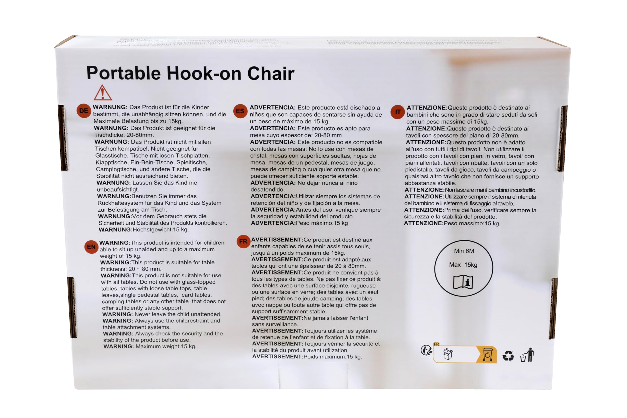 Hook on High Chair for Babies and Toddlers 6-36 Months, Portable and Foldable for Home and Travel, Baby Feeding Chair - Setup in Seconds - Includes Carry Bag (Grey)
