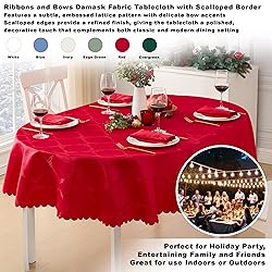 Newbridge Oval Tablecloth, 60 x 102 Inch, Ribbons