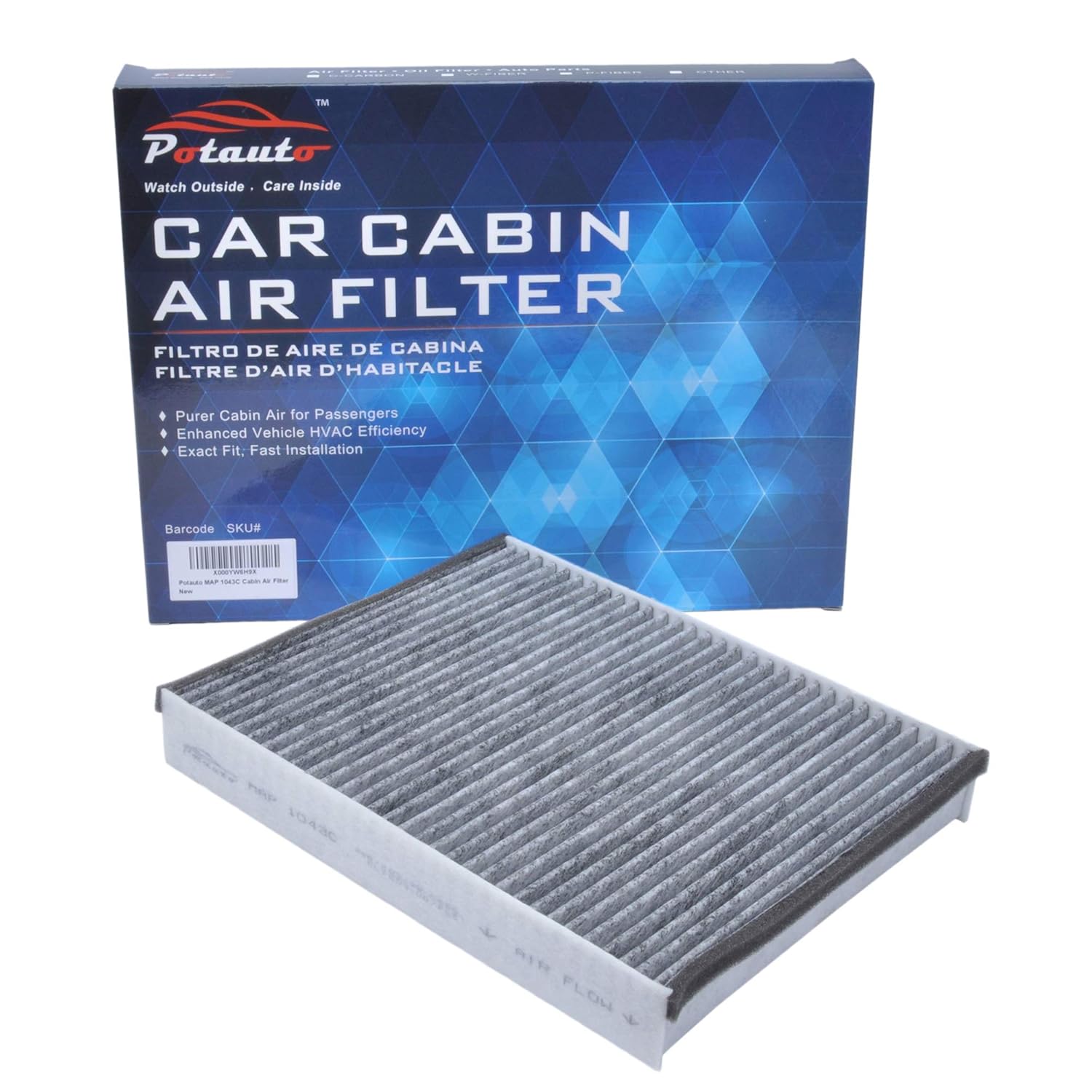 Potauto Map 1043c Cf11920 Replacement Activated Carbon Car Cabin