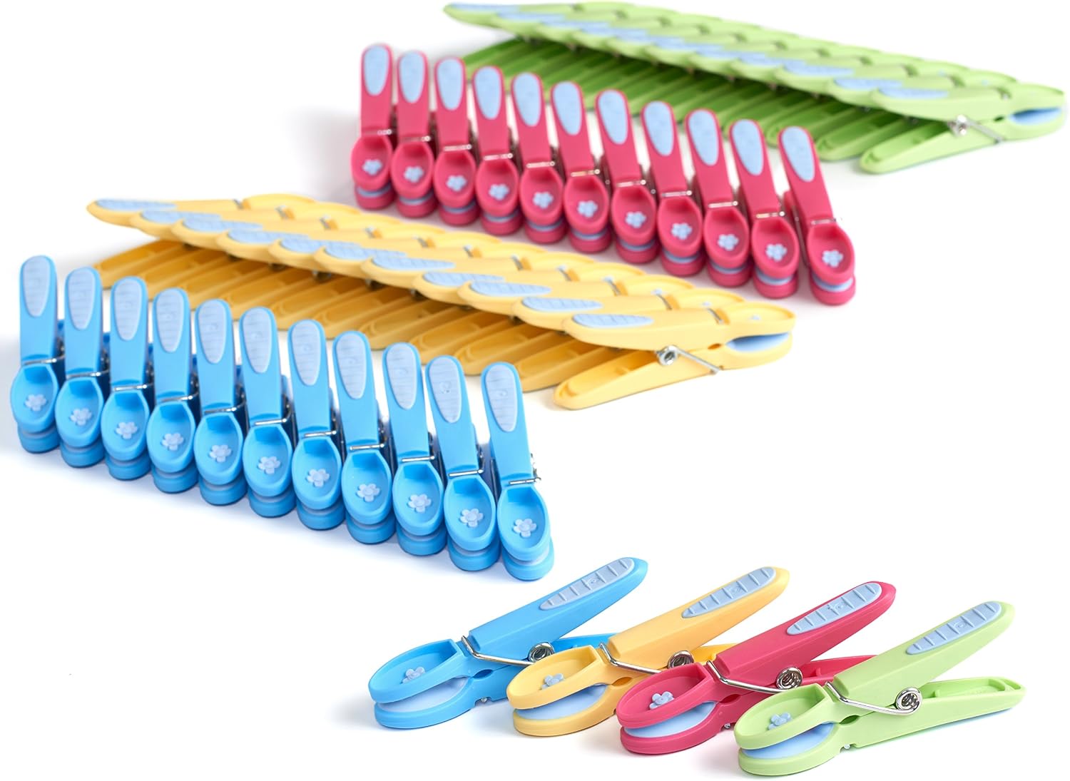 culiclean Clothes Pegs for Washing Line, Strong Soft Grip Washing Pegs "Flower" - Image 3