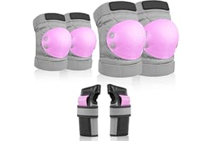 Samit Kids Knee Pads Elbow Pads Ages 3-8, 6 in 1 Protective Gear Safety Set with Wrist Guard for Cycling Skateboard Roller Skating Scooter Bike Ski Sports Boys Girls