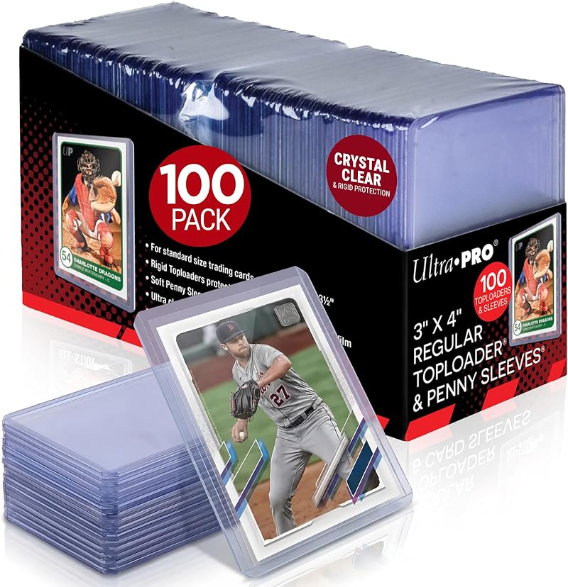Ultra PRO 3 x 4 Top Loader and Card Sleeve Bundle 100 Each Standard Size
