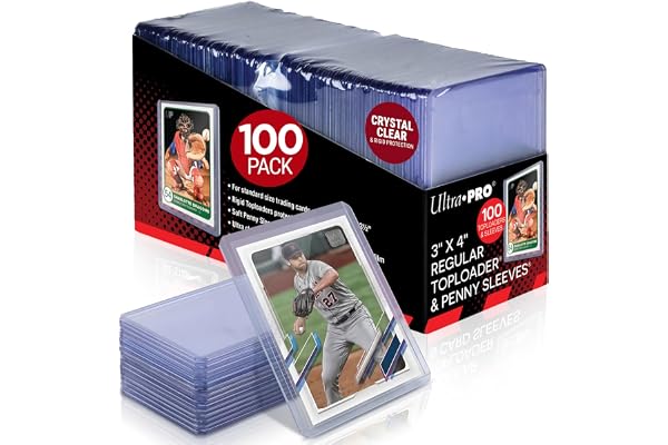 Ultra PRO 3" x 4" Clear Regular Toploaders and Soft Sleeves Bundle (100ct) for Standard Size Cards