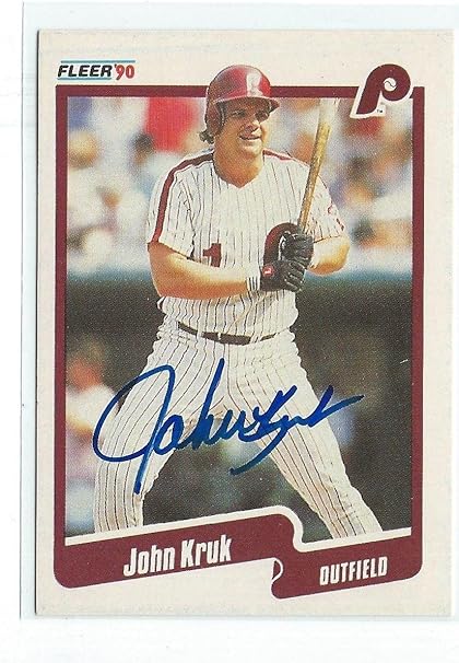 John Kruk Signed 1990 Fleer Card 565 Baseball Slabbed Autographed 