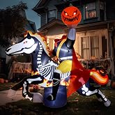 WBHome 9 Ft Halloween Inflatable Headless Horseman Outdoor Decorations, Day of The Dead Blow Up Yard Decor with Built-in LED Light (Plug in) for Lawn Home Dia de Los Muertos Party Indoor Outdoor