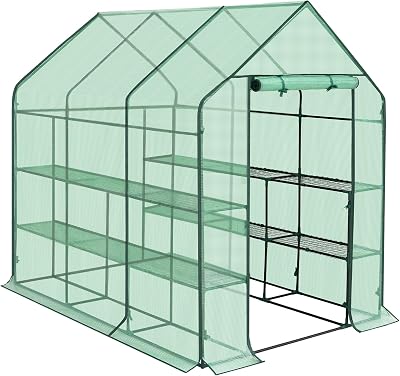 WOLTU Garden Walk In Greenhouse 143x215x195cm PE Cover GWH00302gn