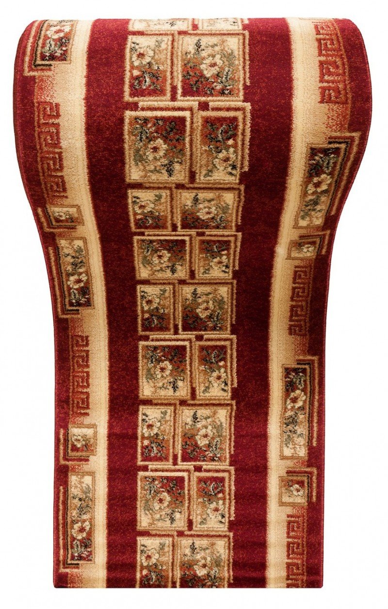 Long 80 x 180 cm ( 2ft7" x 5ft11" ) - Red - Hallway & Stairs Runner Rug - Classic Pattern - Dense Pile Carpet Runner - Trendy Design " KIRTAN " Collection - Over 50 Sizes