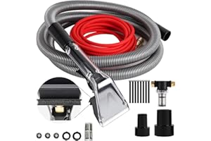 PUMPOASIS 【Upgrade Hard Bristle Brush】Better Extractor Hose Kit for Shop Vac, with 10FT Hoses and 25 FTWater Pipes, Thick transparent shell, Turns Vacuum Cleaner into Carpet Cleaning Machine,2-Year Warranty