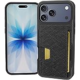 Smartish® iPhone 17 Pro Max Wallet Case - Wallet Slayer Vol. 2 [Slim + Protective] Credit Card Holder w/Kickstand - Drop Tested Hidden Card Slot Cover for Apple iPhone 17 Pro Max - Black Tie Affair