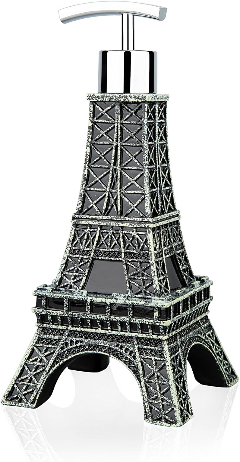 SILOKO Classic Antique Solid Eiffel Tower Metal Pump Lotion Dispenser Eiffel Tower