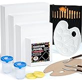 Shuttle Art Canvas Painting Kit 50-Pack, 28 Multi-Size Canvas for Painting & 22 Art Tools (Brushes, Palette, Painting Knives), Ideal Art Supplies for Acrylic Oil Gouache Painting