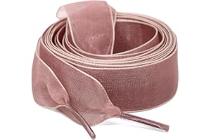 WEGOODZF Satin Ribbon Shoe Laces: 2cm Flat Snow Yarn Shoelaces for Women - 2Pair