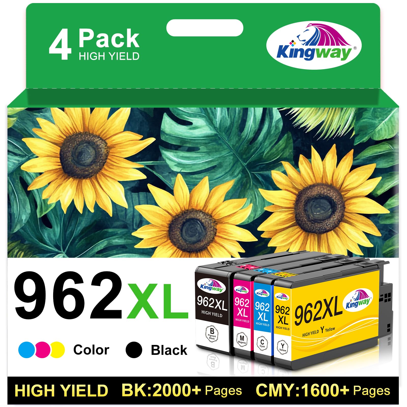 Photo 1 of 962XL Ink Cartridges Combo Pack for HP Printers Replacement for HP962XL/962 Ink Cartridges Combo Pack for HP Officejet Pro 9010 Ink Cartridge 9012 9015 9018 9020 9025 9014 9016 9019 Printer 962XL