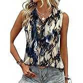 Zeagoo Women's Sleeveless Button Down Shirts Blouses Casual Loose V Neck Tank Tops for Work S-XXL