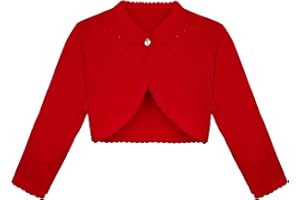 Lilax Baby Girls' Knit Long Sleeve One Button Closure Bolero Shrug