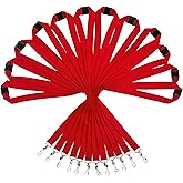 YOYOGO 12 Pack Breakaway Lanyards, Durable Neck Straps for Schools, Office, Cruise, Red