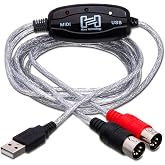 Hosa USM-422 TRACKLINK USB Interface - MIDI I/O to USB Type A - 6 foot