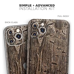 Design Skinz Rough Textured Dark Wooden Planks