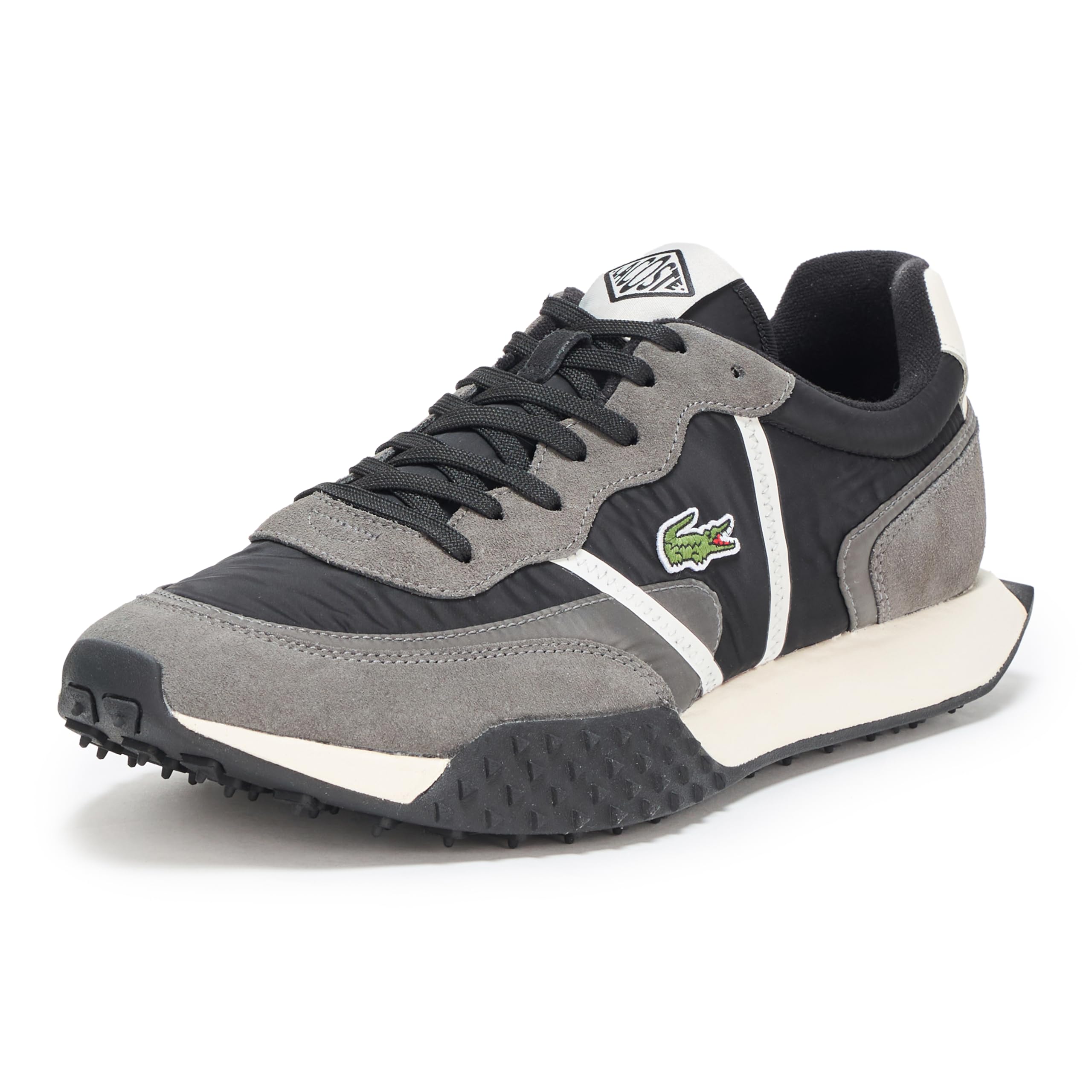 Lacoste Men’s L-Spin Deluxe Sneaker, Black/Dark Grey, 8.5