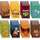 Teling 24 Pieces Camping Party Favors Camper Adventure Mini Notepads Spiral Pocket Memo Notepads Wild Adventure Camping Small Notebooks for Kids Party Favors Teacher Classroom Rewards Supplies