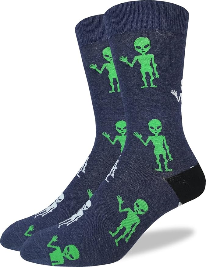 Good Luck Sock Men's Extra Large Aliens Socks Shoe Size