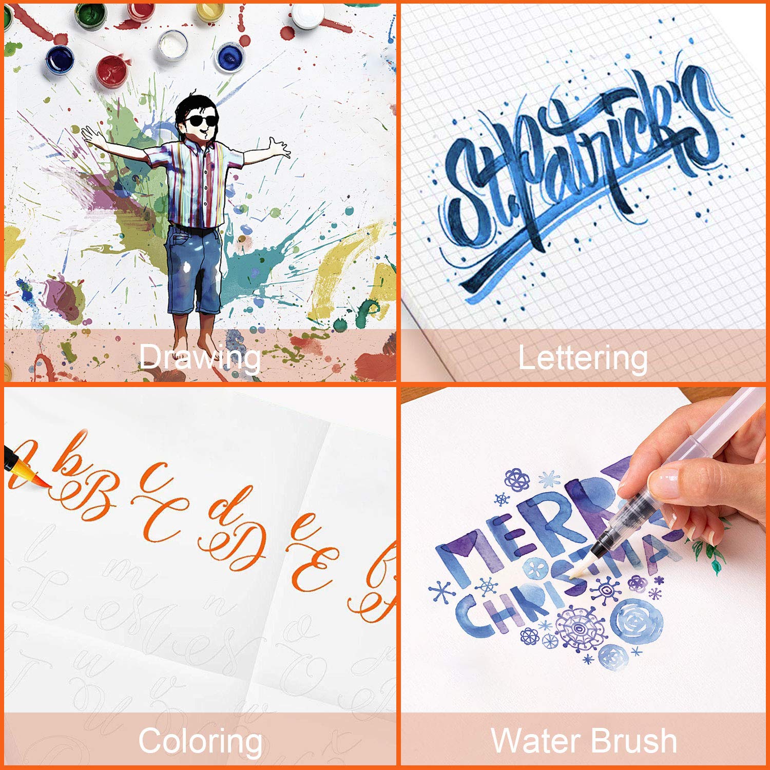Amteker 24+2 Aquarellstifte, Brush Pen Set, Malen, Pinselstifte mit Flexiblen Nylonspitzen, Stifte Mädchen Geschenke 6-11 Jahre, Geschenk Mädchen 6-10 Jahre, Einschulung Mädchen Kinder Teenager 7