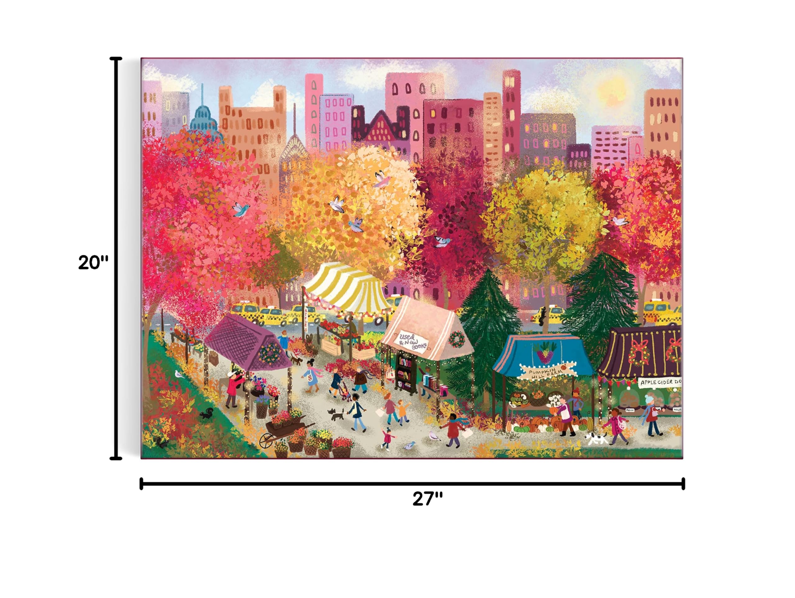 Galison Autumn at The City Market – 1000 Piece Puzzle Fun and Challenging Activity with Bright and Bold Artwork of A Fall Day at A Farmer’s Market for Adults and Families